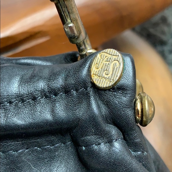 Vintage FS Black Leather Convertible Clutch Bag - Picture 4 of 13